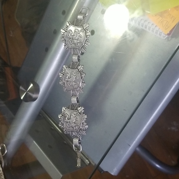 Vintage West Germany Heraldic Crown Bracelet - Picture 2 of 8